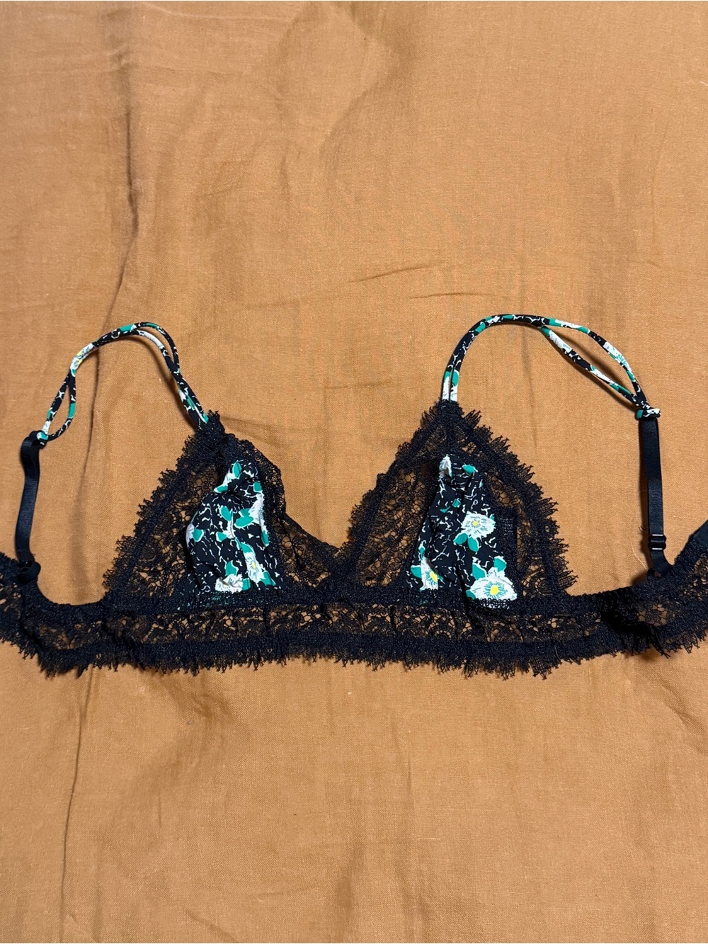 & Other Stories print and lace bralette bra 34A
